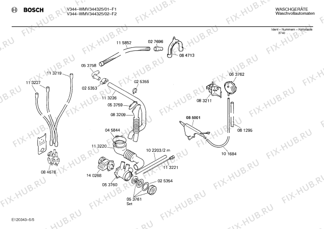 Взрыв-схема стиральной машины Bosch WMV344325 V344 - Схема узла 05
