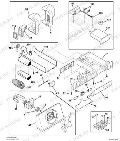 Взрыв-схема холодильника Frigidaire GLVC25VBDB1 - Схема узла Diffusor