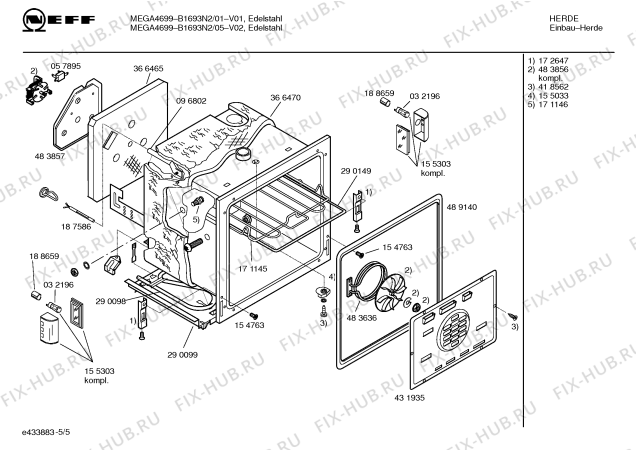Схема №4 B1693N2 MEGA4699 с изображением Инструкция по эксплуатации для электропечи Bosch 00586238
