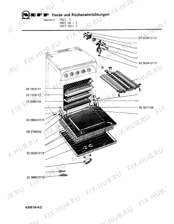 Взрыв-схема плиты (духовки) Neff 2823V - Схема узла 02