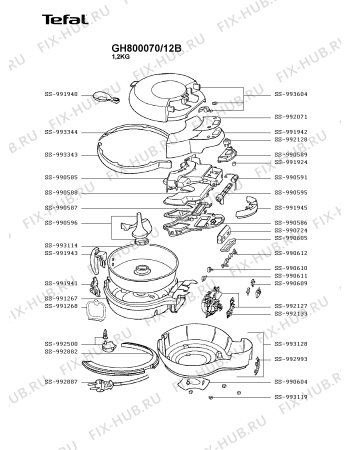 Схема №1 GH800070/12B с изображением Провод для тостера (фритюрницы) Tefal SS-992887