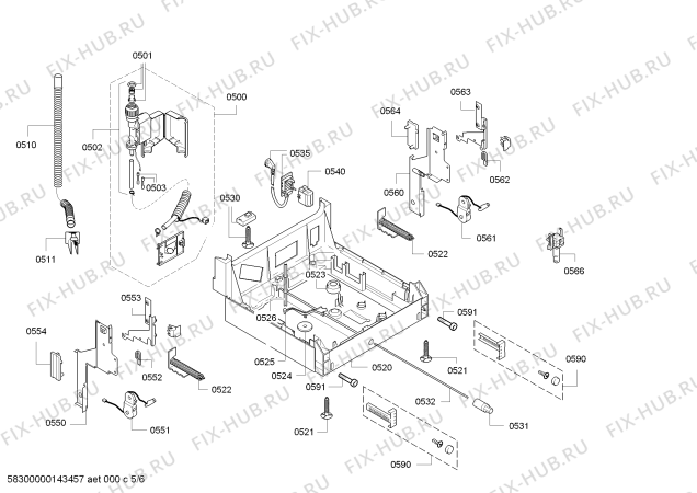 Взрыв-схема посудомоечной машины Bosch SRV55T33EU - Схема узла 05