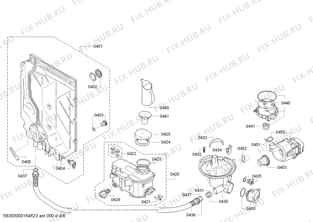 Взрыв-схема посудомоечной машины Siemens SN25D203EU - Схема узла 04