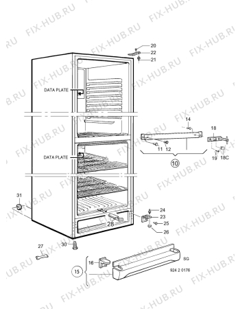 Взрыв-схема холодильника Atlas KFM315 - Схема узла C10 Cabinet