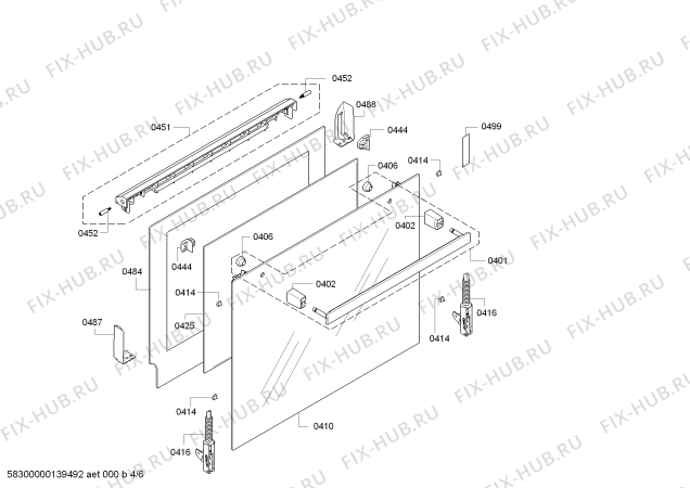 Взрыв-схема плиты (духовки) Bosch HBA341450S - Схема узла 04