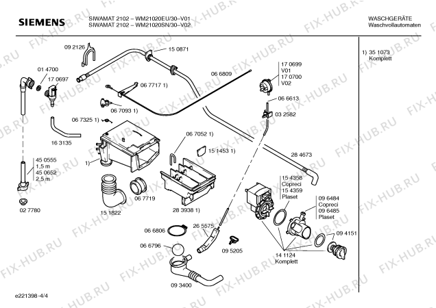 Схема №4 WFB2002SN BOSCH WFB 2002 с изображением Кабель для стиралки Siemens 00353524