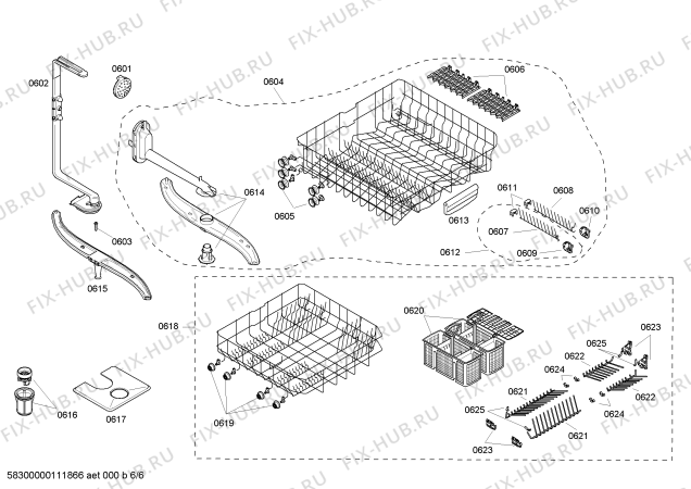 Взрыв-схема посудомоечной машины Bosch SHE56C07UC Bosch - Схема узла 06