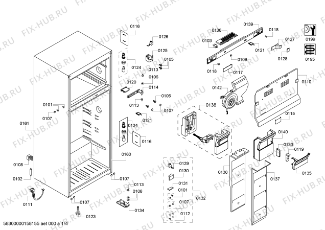 Схема №4 KD36NA43 с изображением Контейнер для холодильника Siemens 00706329