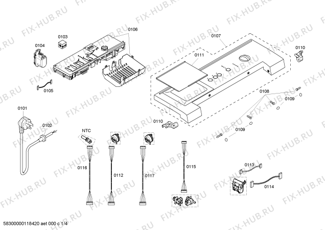 Схема №3 WFMC1001UC Nexxt 100 Series с изображением Модуль управления для стиралки Bosch 00660864