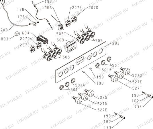 Схема №4 00.983.647 9 (182080, EV444-D444M) с изображением Рукоятка для духового шкафа Gorenje 167485