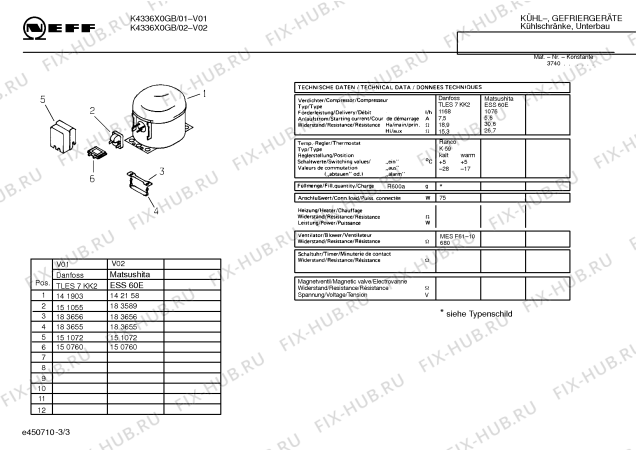 Взрыв-схема холодильника Neff K4336X1GB K4336 - Схема узла 03