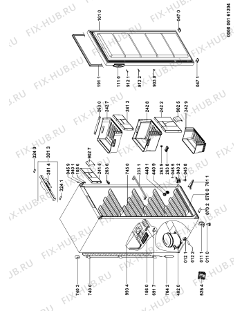 Схема №1 MSG 235 ECO A++/1 с изображением Часть корпуса для холодильной камеры Whirlpool 480132101876