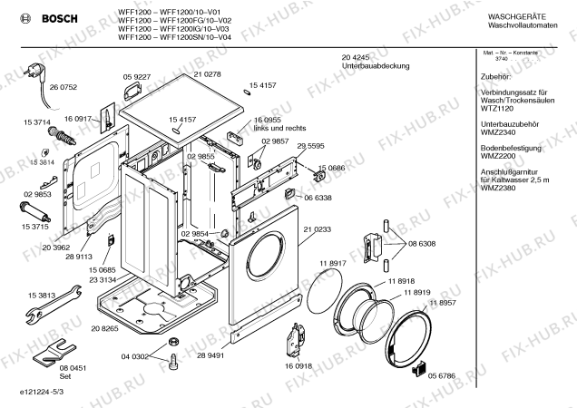 Схема №5 WFF1200NL WFF1200 с изображением Панель управления для стиральной машины Bosch 00296707