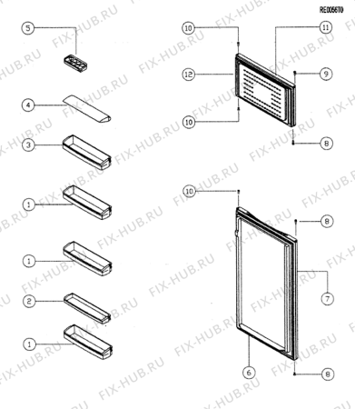 Схема №3 RG2410TRECO (F018651) с изображением Декоративная панель для холодильника Indesit C00117298