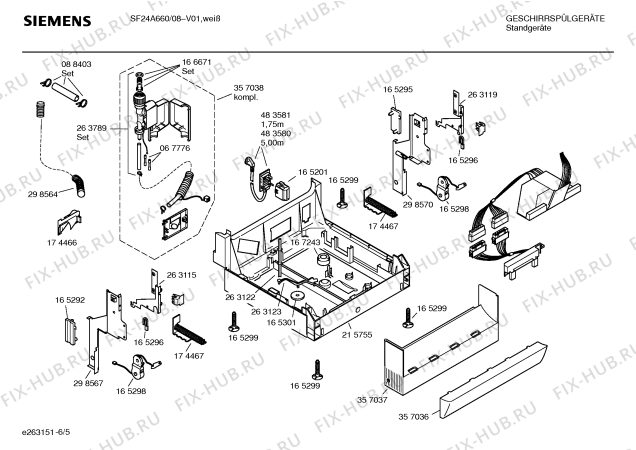 Схема №5 SF24A660 EXTRAKLASSE с изображением Инструкция по эксплуатации для посудомоечной машины Siemens 00581054