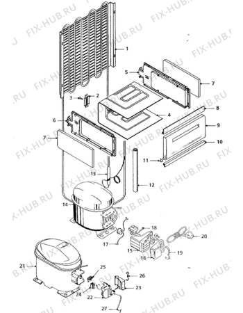 Взрыв-схема холодильника Tricity Bendix CPR5AL - Схема узла Cooling system 017