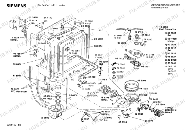 Схема №4 SN54304 с изображением Панель для посудомоечной машины Siemens 00285167