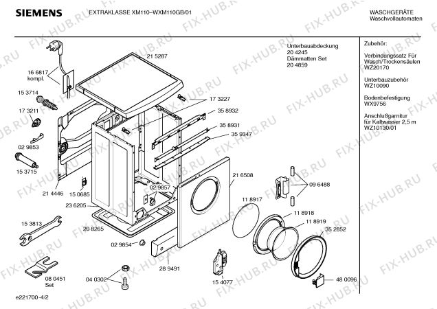 Схема №4 WFM3030AU WFM3030 с изображением Крышка для стиралки Bosch 00057524