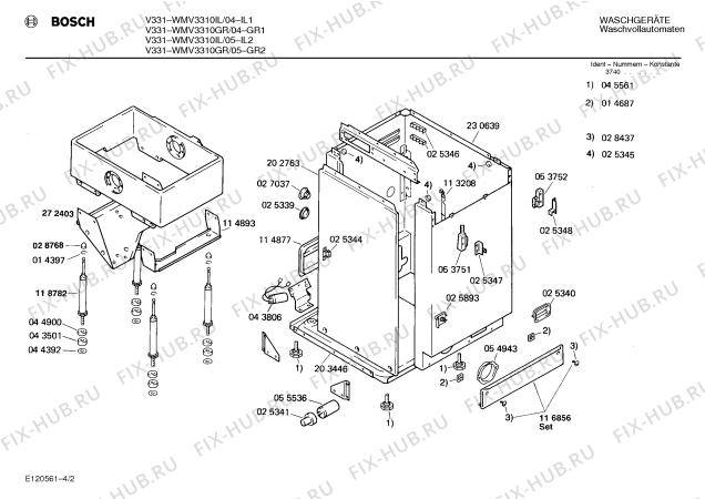 Схема №4 WMV3310IL V331 с изображением Панель для стиралки Bosch 00117211