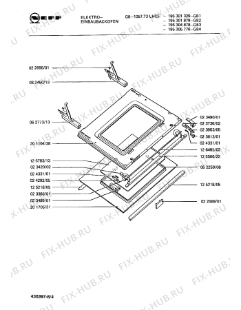 Схема №7 195301329 GB-1057.73LHCS с изображением Панель для электропечи Bosch 00114335