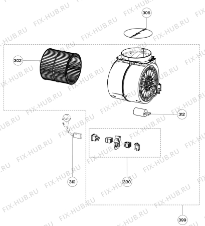 Взрыв-схема вытяжки John Lewis JLHDA633 - Схема узла Motor