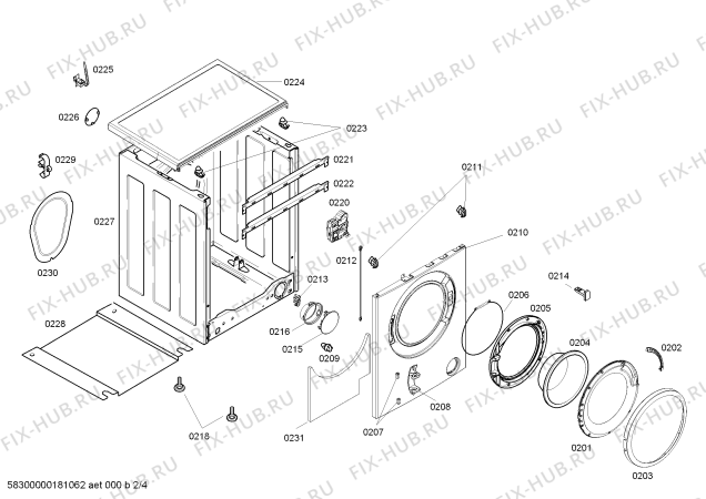 Взрыв-схема стиральной машины Siemens WM12E2681W IQ300 7kg - Схема узла 02