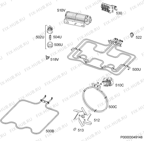 Взрыв-схема плиты (духовки) Zanussi ZOB35701XK - Схема узла Electrical equipment