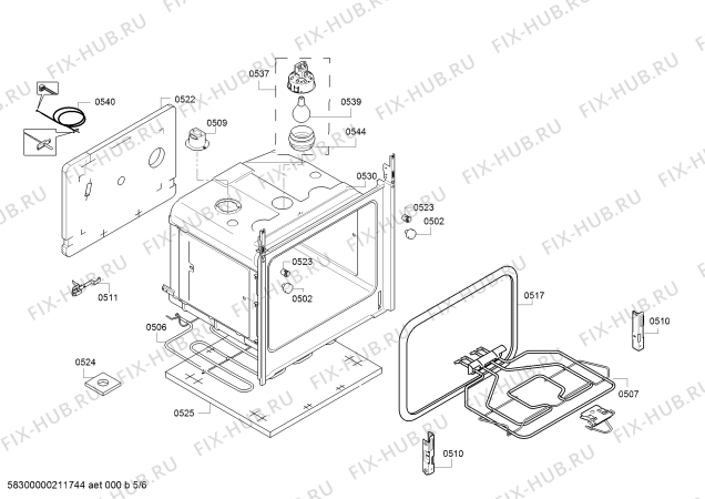 Схема №5 PHA005090 с изображением Панель управления для плиты (духовки) Bosch 11025632