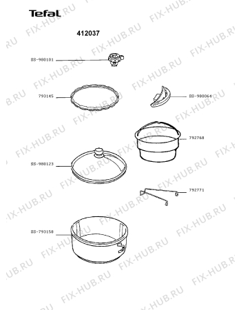 Взрыв-схема кастрюли для духовки Tefal 412037 - Схема узла 412037CA.__2