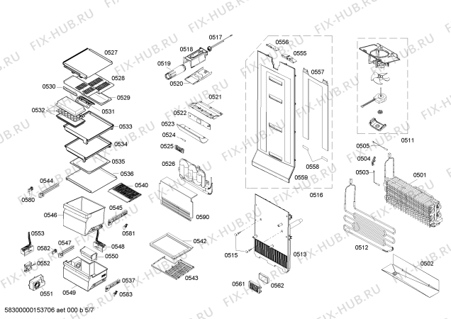 Взрыв-схема холодильника Gaggenau RS295SKD2 - Схема узла 05