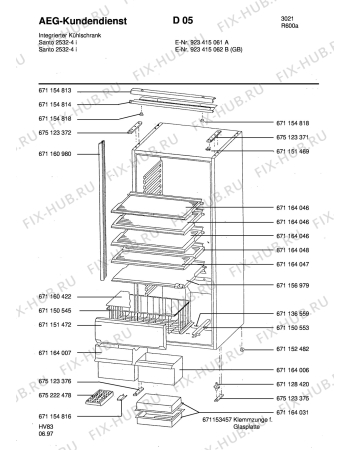 Взрыв-схема холодильника Aeg S2532-4 I GB - Схема узла Housing 001