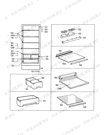 Взрыв-схема холодильника Electrolux ER3317C - Схема узла Internal parts