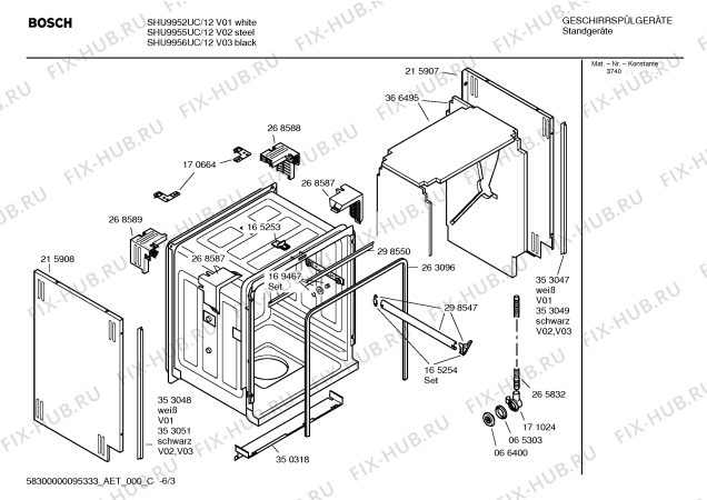 Схема №6 SHU9952UC IntegraLtd с изображением Панель для посудомойки Bosch 00363295