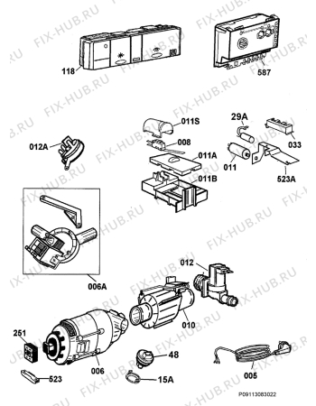 Взрыв-схема посудомоечной машины Electrolux ESF2430W - Схема узла Electrical equipment 268