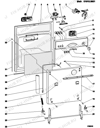 Взрыв-схема посудомоечной машины Indesit DV64AWH (F024397) - Схема узла