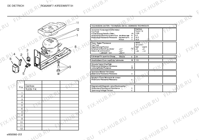 Схема №1 KIRDDN3FF RG6200E70 с изображением Внутренняя дверь для холодильника Bosch 00204035