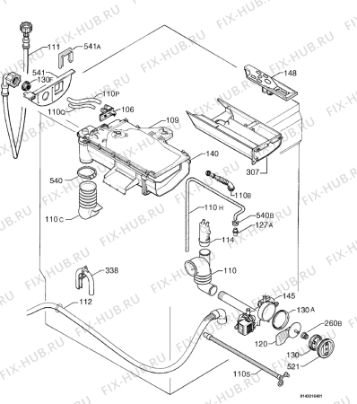 Взрыв-схема стиральной машины Zanussi Electrolux IZ161S - Схема узла Hydraulic System 272