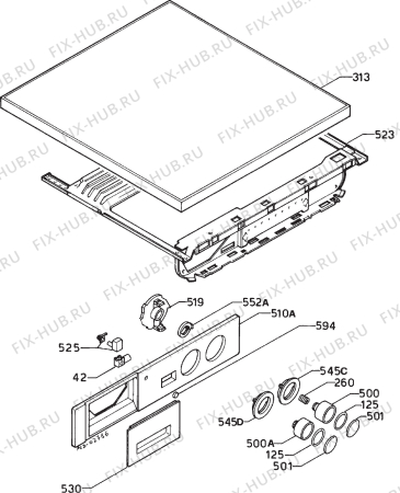 Взрыв-схема стиральной машины Zanussi ZF1002C - Схема узла Command panel 037