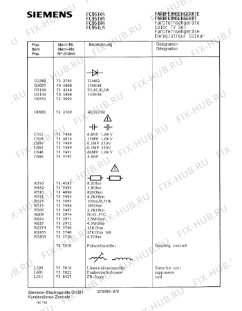 Взрыв-схема телевизора Siemens FC951R4 - Схема узла 09