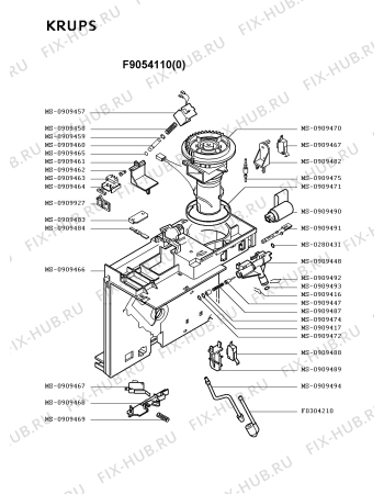 Схема №3 F9054210(0) с изображением Пружинка для электрокофемашины Krups MS-0909497