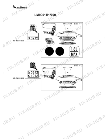 Взрыв-схема блендера (миксера) Moulinex LM9001B1/700 - Схема узла HP004098.5P3