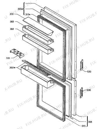 Взрыв-схема холодильника Marijnen CM2085DB - Схема узла Doors