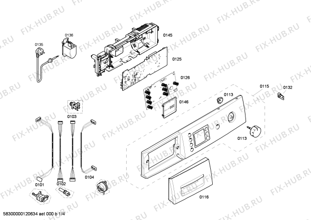 Схема №4 WAE24471FG Bosch Maxx 7 с изображением Панель управления для стиралки Bosch 00664982