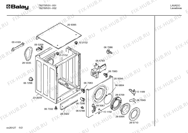 Схема №4 T8276R с изображением Панель для стиральной машины Bosch 00288435