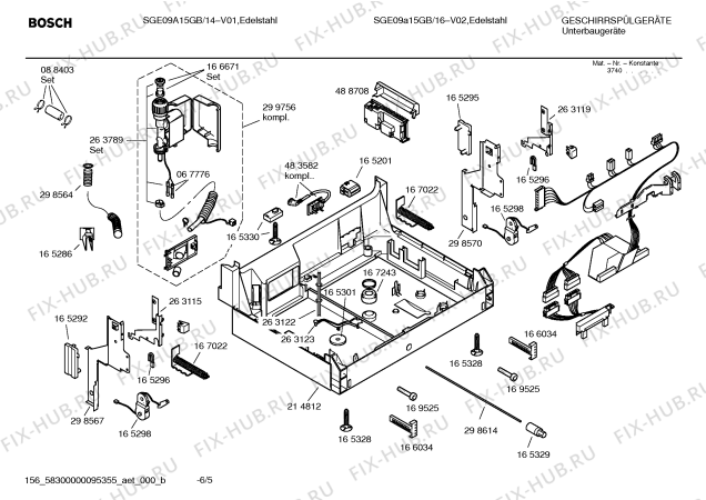 Схема №6 S6409N1GB с изображением Краткая инструкция для посудомоечной машины Bosch 00584880