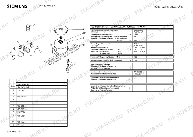 Взрыв-схема холодильника Siemens KS32V00GR - Схема узла 02