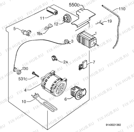 Взрыв-схема стиральной машины Zanussi Electrolux FA4422 - Схема узла Electrical equipment 268