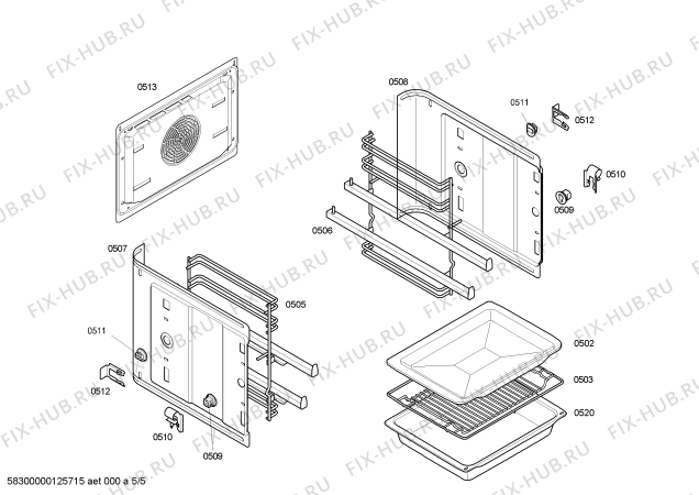 Схема №4 3HT508A с изображением Цоколь для плиты (духовки) Bosch 00423675