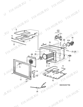 Взрыв-схема плиты (духовки) Husqvarna Electrolux QSG6055X - Схема узла H10 Main Oven Cavity (large)