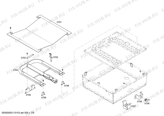 Схема №8 PDR364GLZS с изображением Линза для плиты (духовки) Bosch 00418287